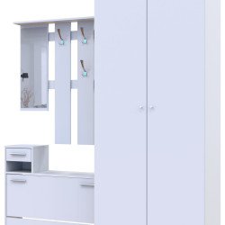 Alice entrance hall and Promo wardrobe 190x48x204 2 chipboard White/White